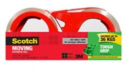 Scotch Tough Grip Moving Packaging Tape  ,48 mm x 50 m 2 rolls 1 dispenser/pack