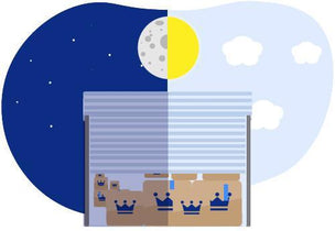 This illustration answers the question: "When can I access my Storage King unit?" The visual split between sunlight and moonlight represents our flexible, extended, and 24/7 access hours. It's a symbol of a service designed to fit the varied schedules of our customers, from early-morning tradies to late-night organisers. We provide secure access day and night, so your belongings are always within reach.