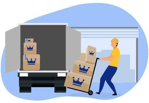This illustration answers the question: "Can you help me with the actual move?" It shows a professional removalist, which we can help arrange for you, expertly moving your packed boxes from the truck to your storage unit. This is part of our complete service where we assist with coordinating packing and moving help, creating a seamless, all-in-one storage experience.