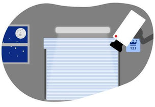 This illustration answers the question: "How secure are Storage King's units?" The CCTV camera represents the first layer of our first-rate security system. Beyond 24hr digital surveillance, we provide state-of-the-art lighting for visibility and, at most locations, individually alarmed units for an extra layer of protection. It’s a complete security solution designed for your total peace of mind.